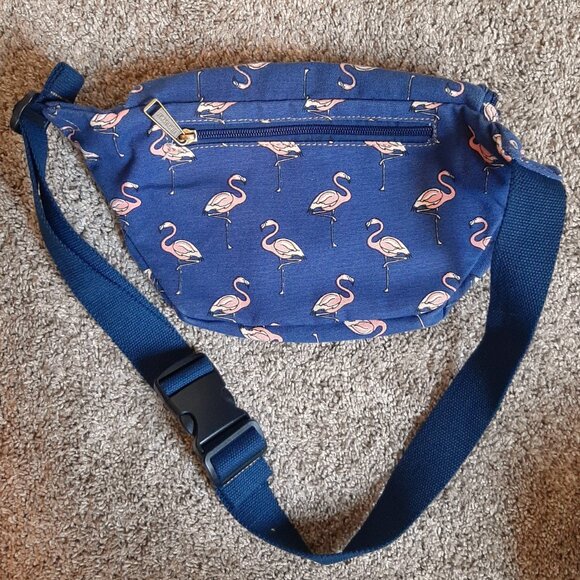 Eurosport Flamingo Belt Bag Fannypack Waist Bag Navy Blue Nylon - Picture 3 of 5